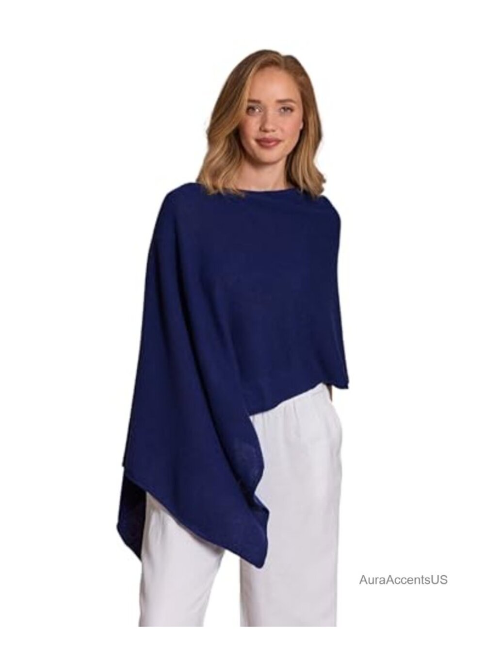 100% Cashmere Poncho Wrap Dress Topper One Size